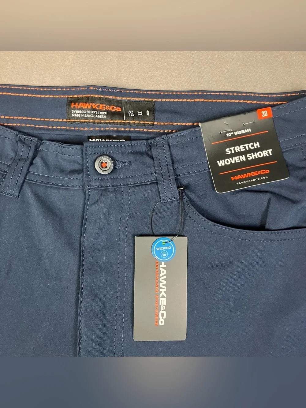 Hawke & Co. Men’s Size 30 Stretch Woven Performance Shorts Navy Blue NWT!
